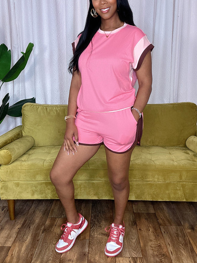 Colorblock Shorts Set