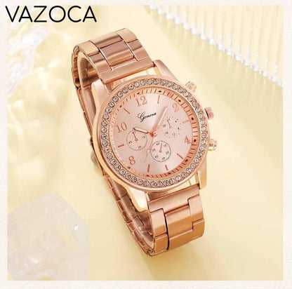 6PCS Set Luxury Watch/Earrings/Necklace