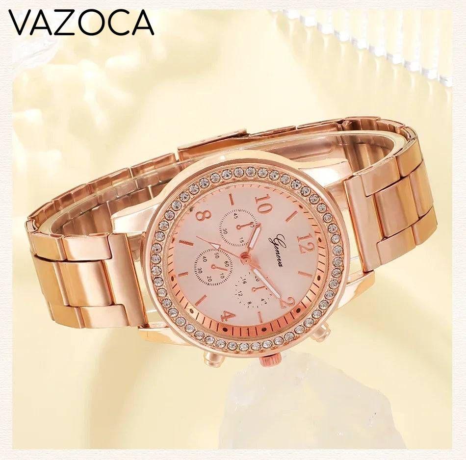 6PCS Set Luxury Watch/Earrings/Necklace
