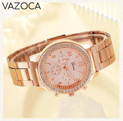 6PCS Set Luxury Watch/Earrings/Necklace