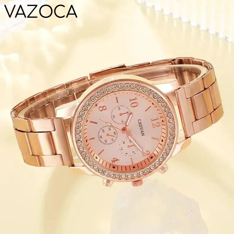 6PCS Set Luxury Watch/Earrings/Necklace