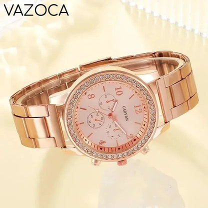 6PCS Set Luxury Watch/Earrings/Necklace