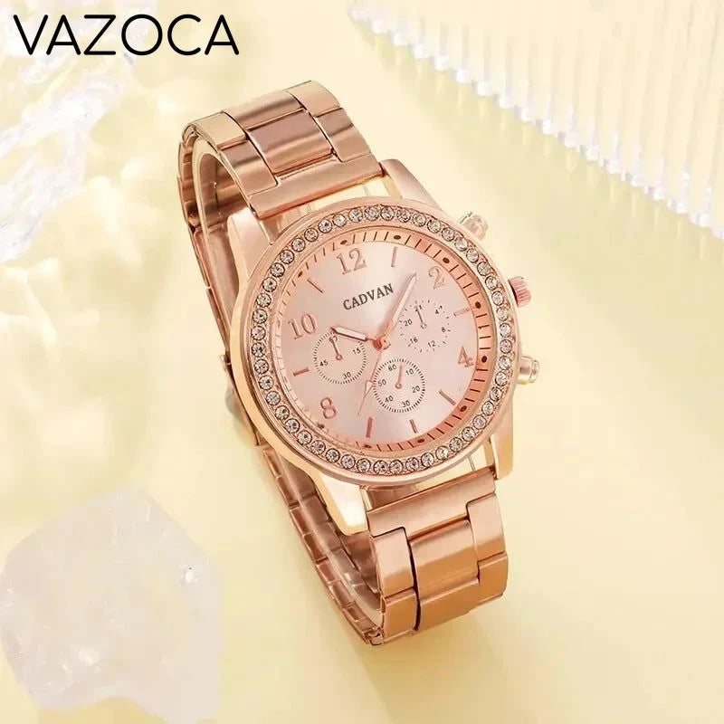 6PCS Set Luxury Watch/Earrings/Necklace