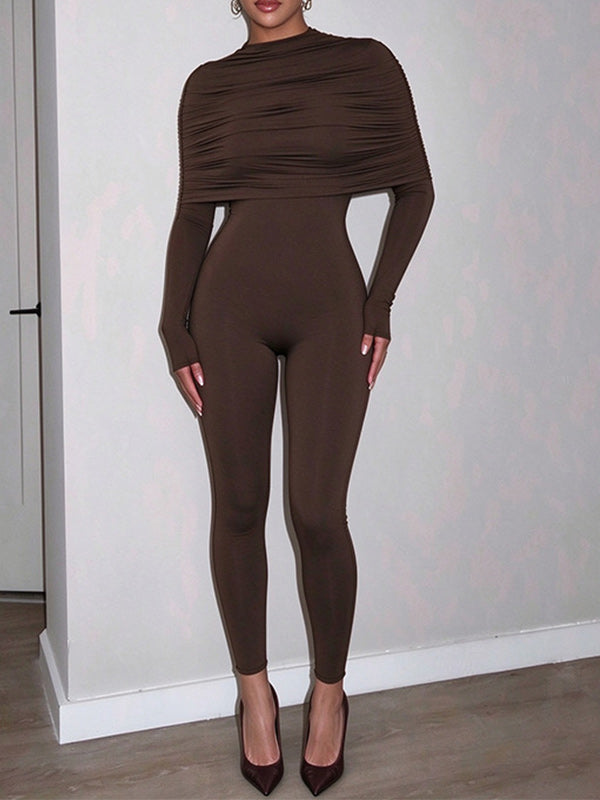 Solid Cape Jumpsuit