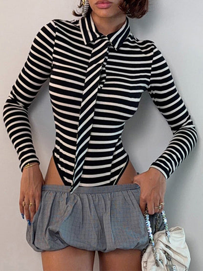 Striped Tie Bodysuit