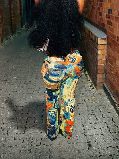 Printed Straight Jeans