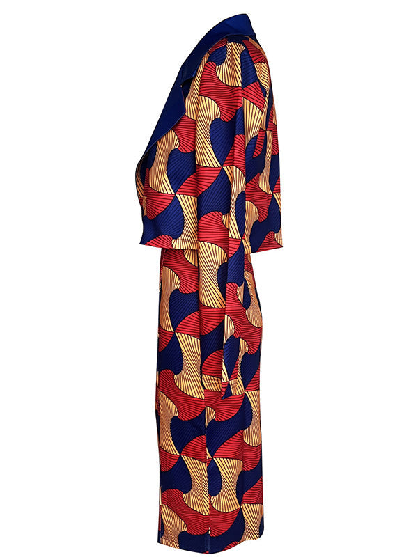 Print Blazer & Midi Skirt Set