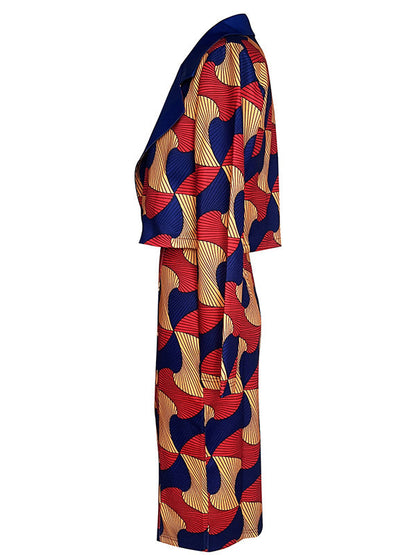 Print Blazer & Midi Skirt Set