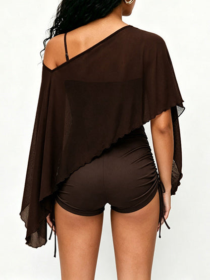 Boat Neck Top & Cami Romper Set