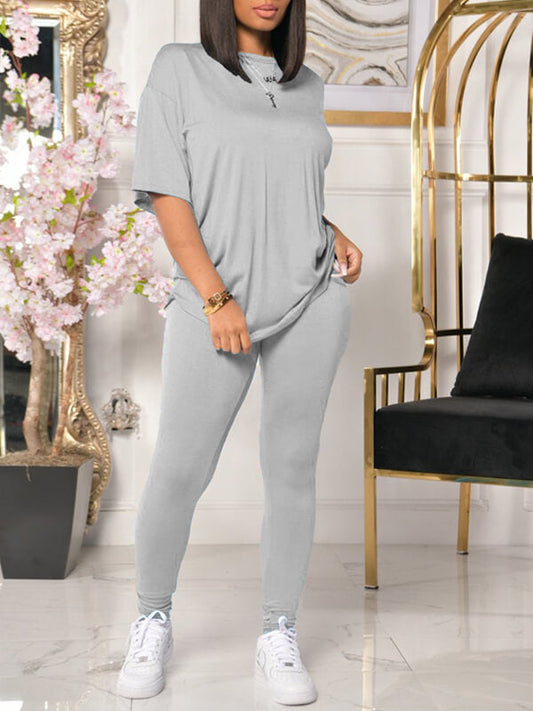 Solid Tee & Pants Set