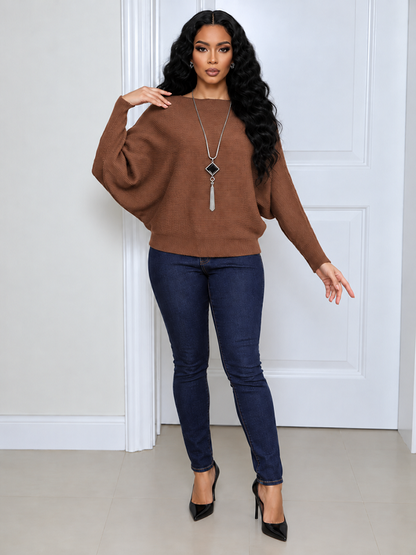 Solid Batwing Sweater