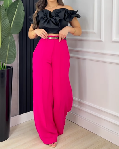 Casual Wide Leg Dress Pants (Pre-sale)