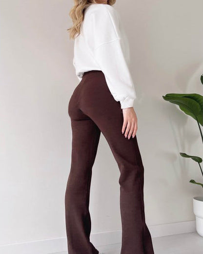 Chestnut Palazzo Trousers Brown