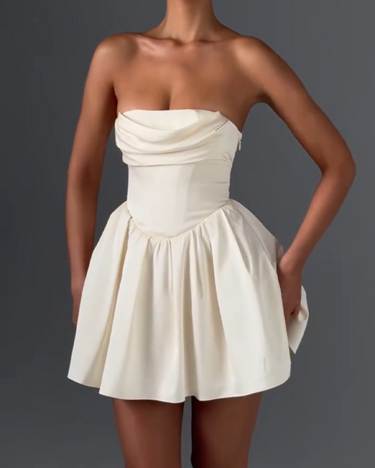 Elegant One-Shouldered Breasted High-Waisted Dress (Pre-Sale)