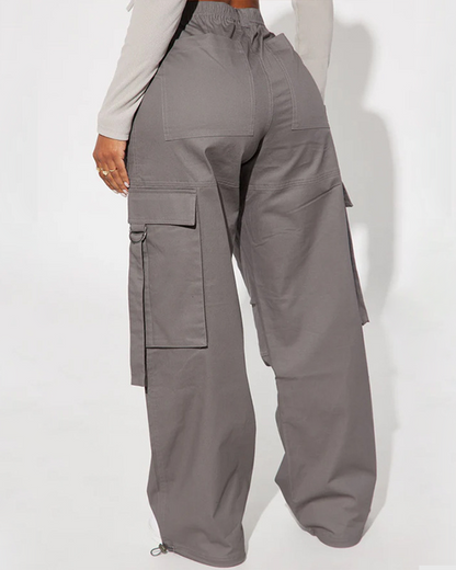 Multi-Pocket Elasticated Waist Cargo Pants