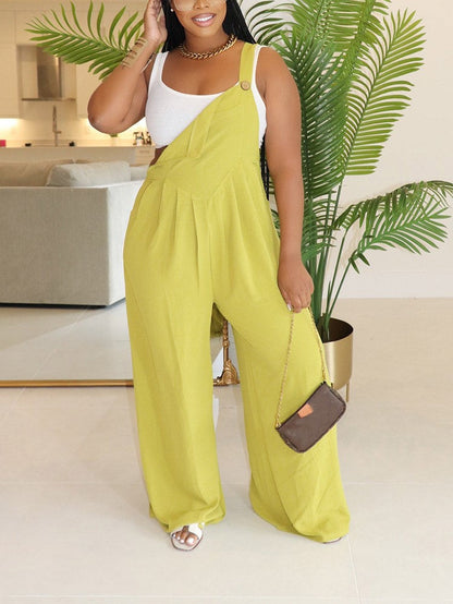 Cotton Linen Loose Overalls