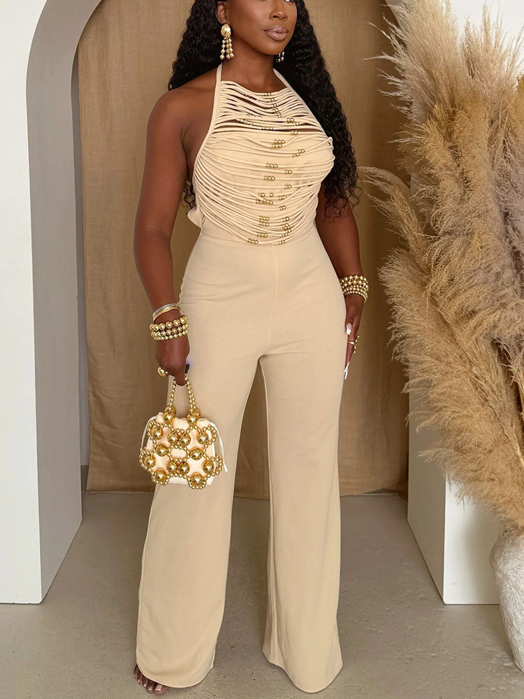 Halter Bead Jumpsuit