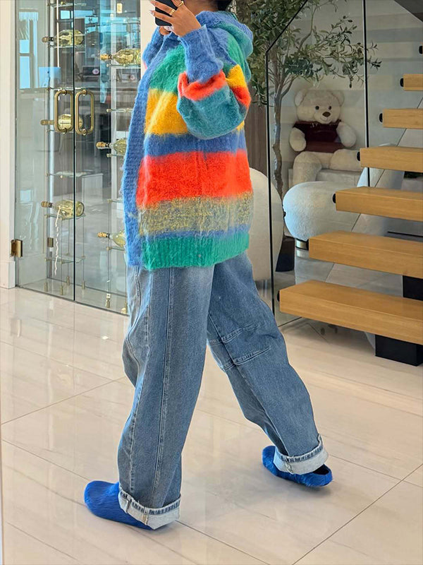 Colorblock Hoodie Cardigan