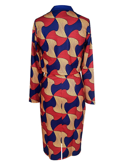 Print Blazer & Midi Skirt Set