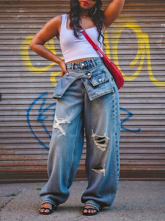 Ripped Cargo Jeans