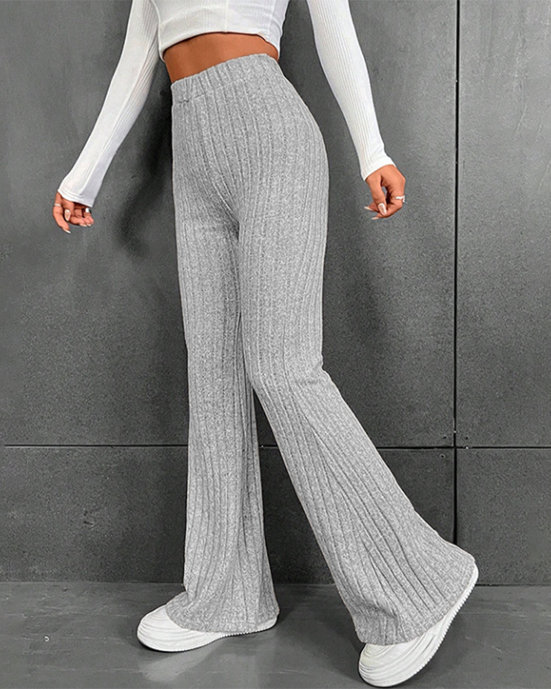 Micro Flared High Waisted Slim Fit Pants