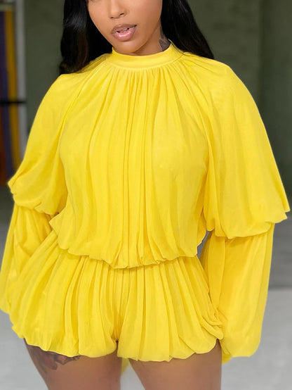 Chiffon Flared Sleeve Crop Top & Skort Set