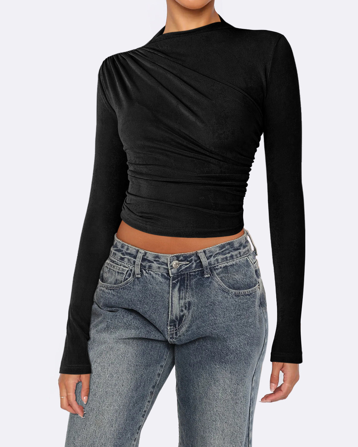 Velvet Right Shoulder Bottoming Shirt