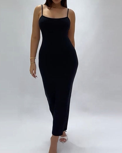 Backless Knitted Adjustable Strap Dress (Pre-sale)