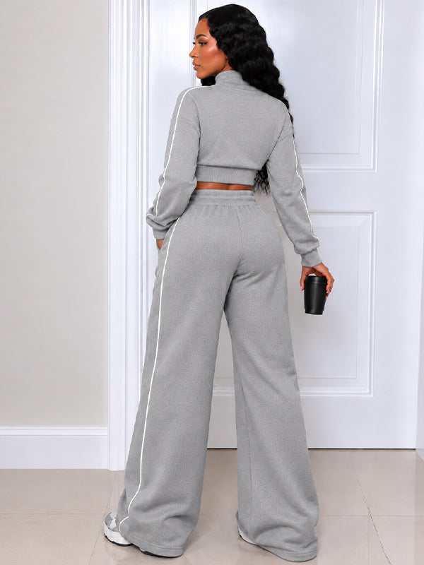 Side-Stripe Cutout Sweatshirt & Pants Set