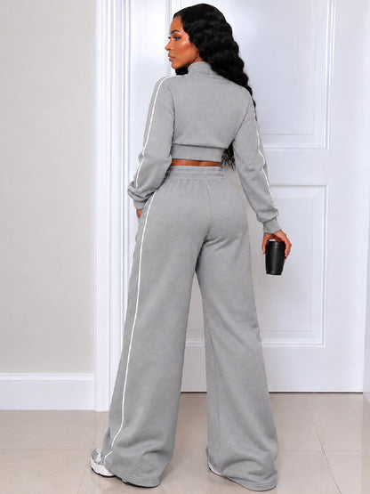 Side-Stripe Cutout Sweatshirt & Pants Set