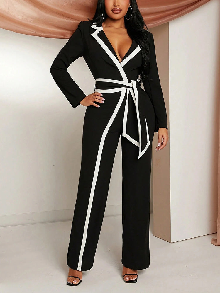 Contrast Wrap Jumpsuit