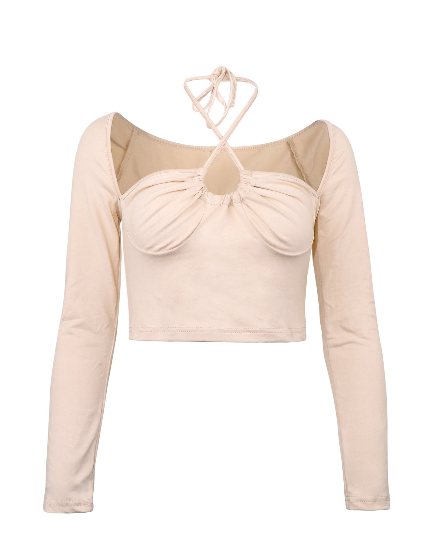 Cross-Tie Halter Neck Sweater Women’s Top