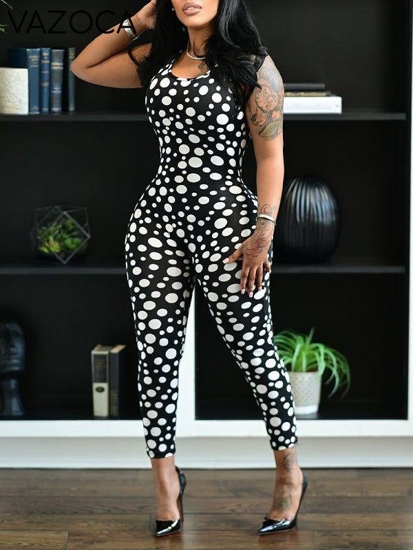 Dot Open-Back Jumpsuit