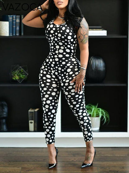 Dot Open-Back Jumpsuit