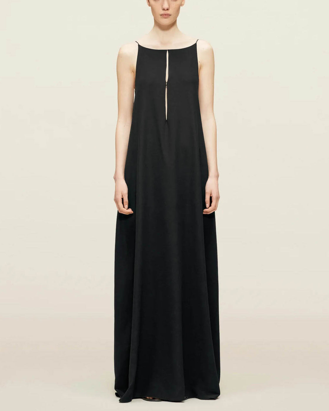 Backless Vacation Long Dress Black