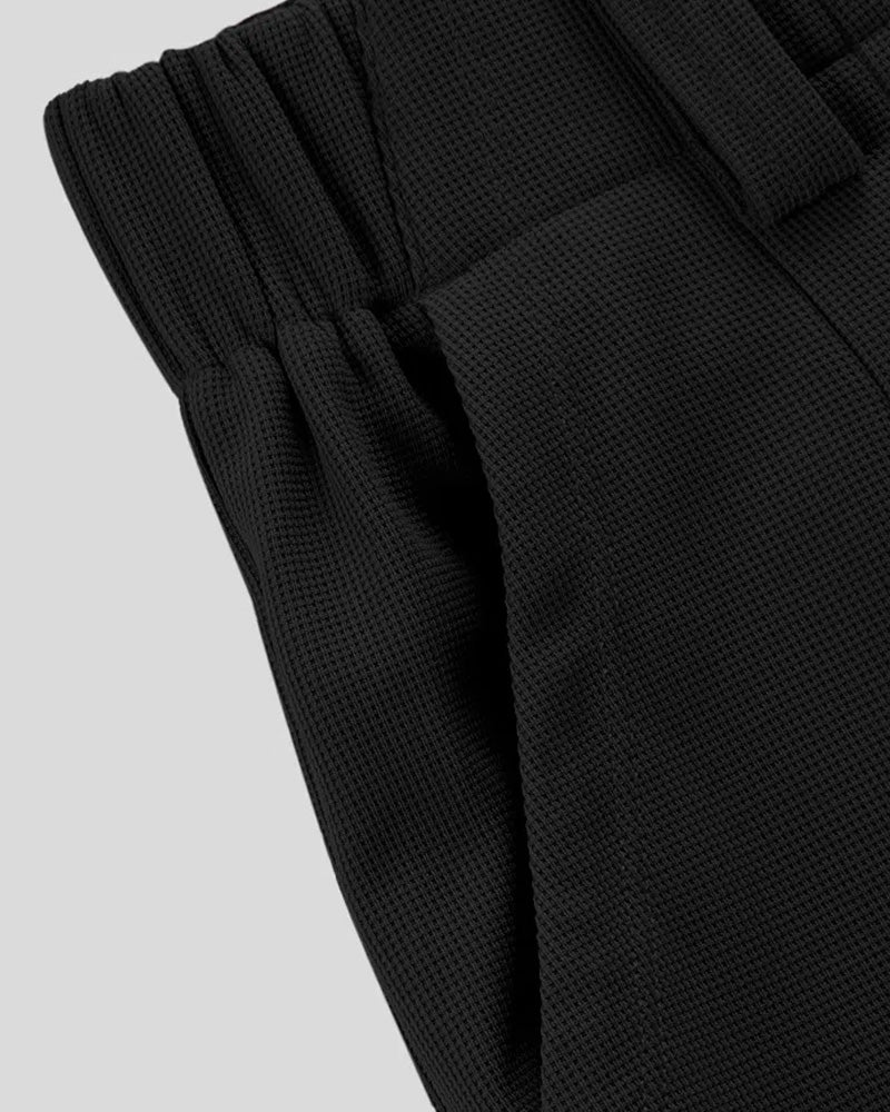 Waffle Wide Leg Casual Suit Pants（Pre-sale）