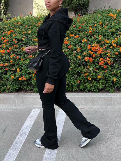 Basic Hoodie Extended Pants Set