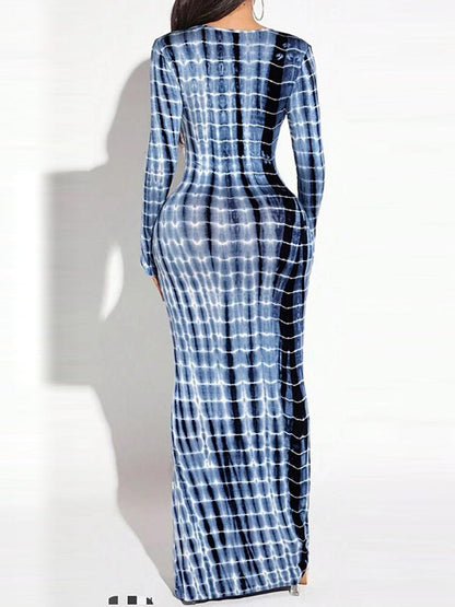 Printed V-Neck Maxi Dress