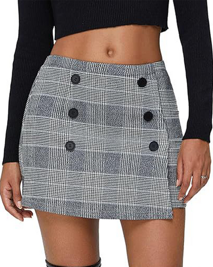 Coarse Tweed Mini Skirt