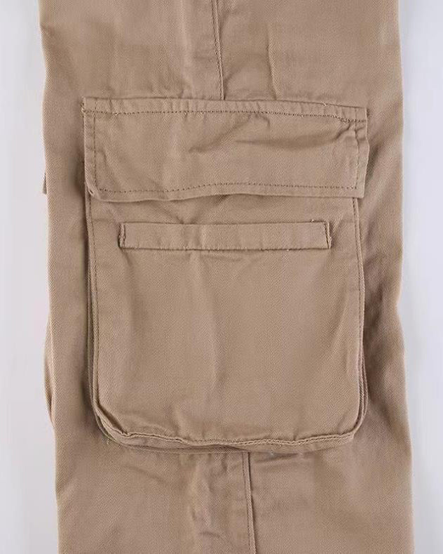 Low-Rise Multi-Pocket Cargo Casual Pants