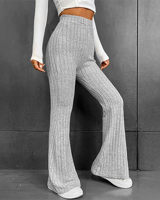 Micro Flared High Waisted Slim Fit Pants