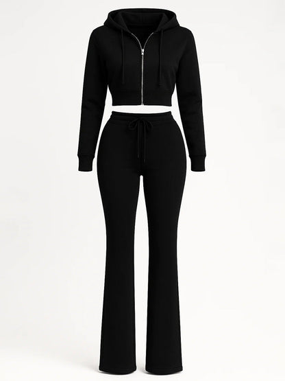 Basic Hoodie Extended Pants Set