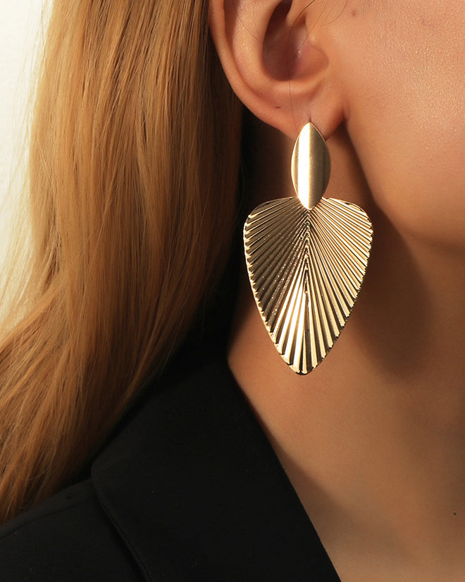 Exaggerated Geometric Metal Earrings