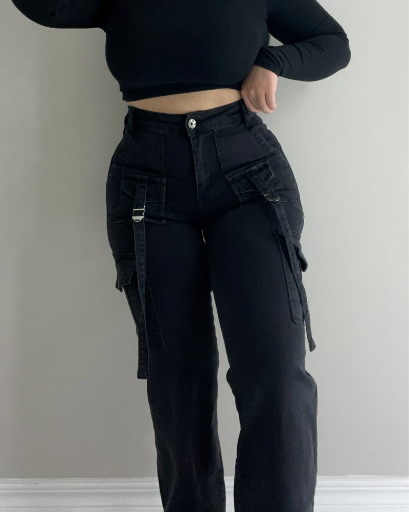 High Waisted Micro Elastic Work Jeans