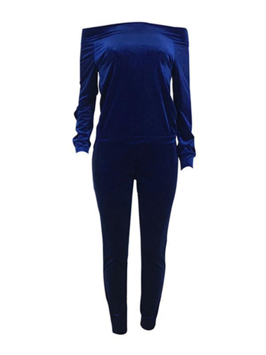 Off Shoulder Velvet Co-ord