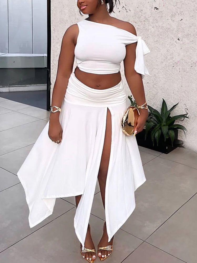 One Shoulder Top & Split Skirt