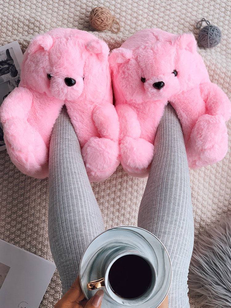 Fluffy Teddy Bear Slippers