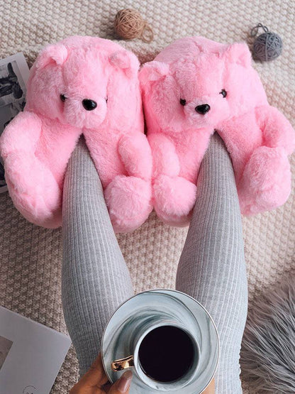 Fluffy Teddy Bear Slippers