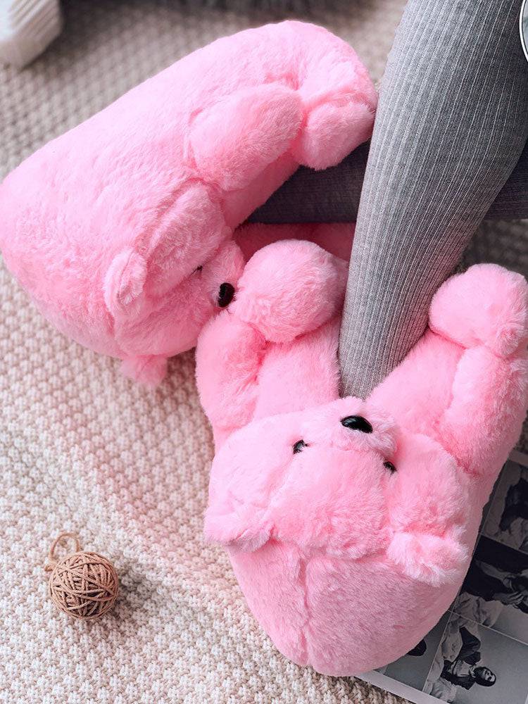 Fluffy Teddy Bear Slippers