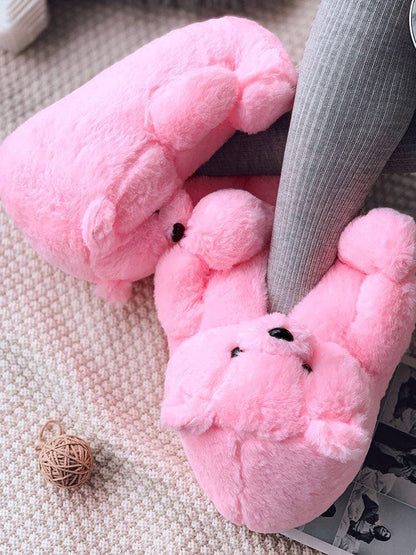 Fluffy Teddy Bear Slippers